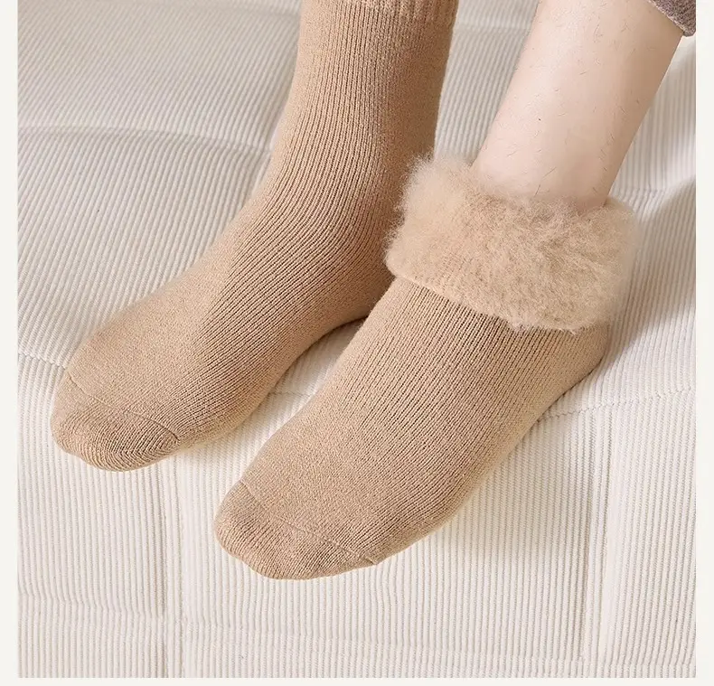 Autumn and Winter Socks for Women, Warm Terry Socks, Mid-Calf Socks, Cashmere Deodorant, Thickeneded Fleece-Lined Stockings, Plush Zhuji — feature 8