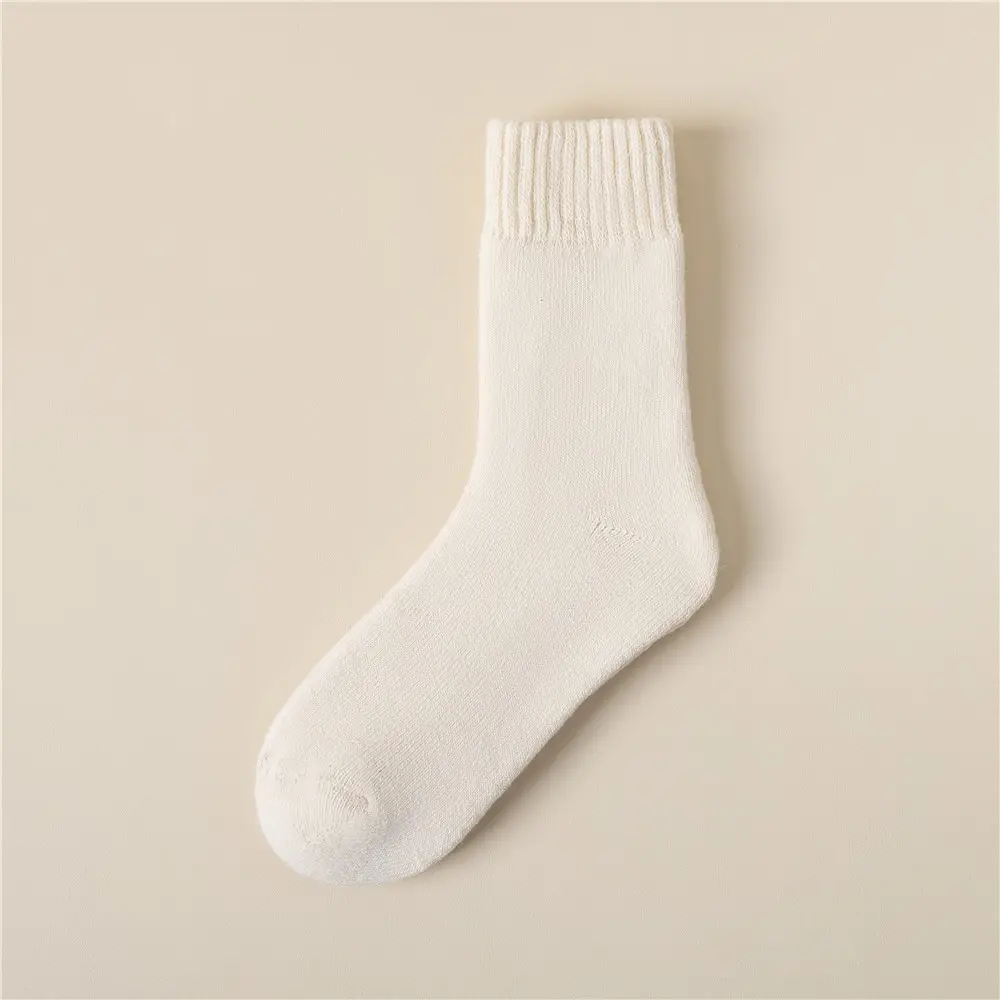 Autumn and Winter Socks for Women, Warm Terry Socks, Mid-Calf Socks, Cashmere Deodorant, Thickeneded Fleece-Lined Stockings, Plush Zhuji