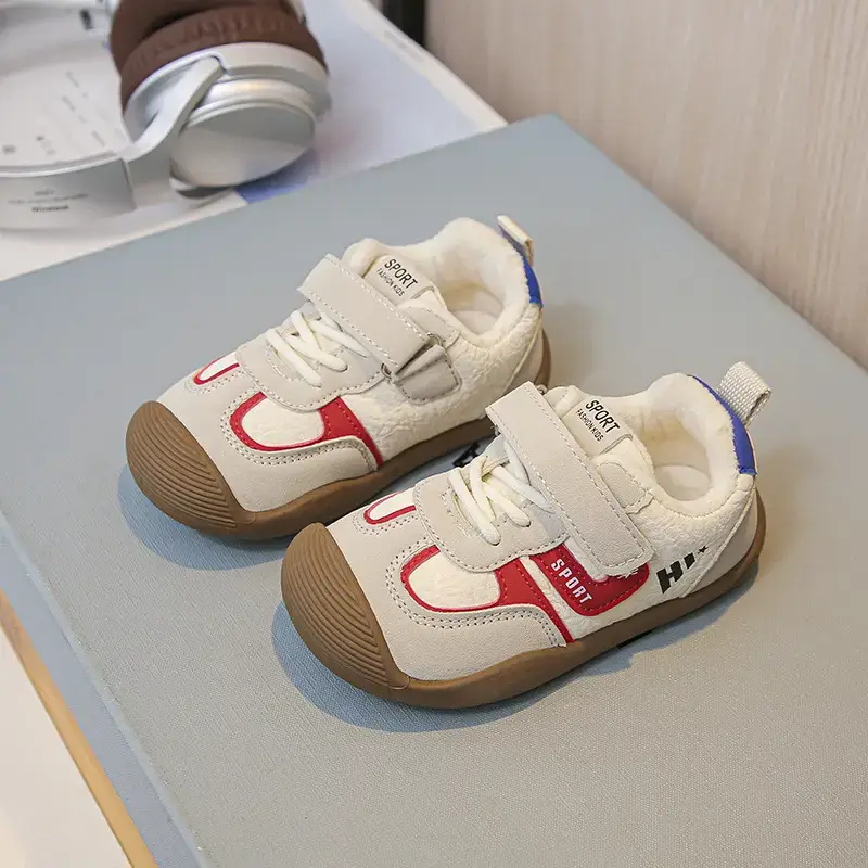Baby Sneakers White Red Anti-Slip Toddler Shoes