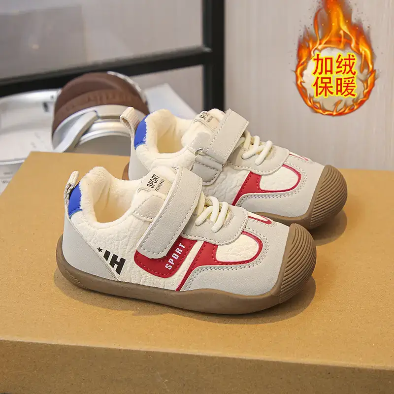 Baby Sneakers White Red Anti-Slip Toddler Shoes