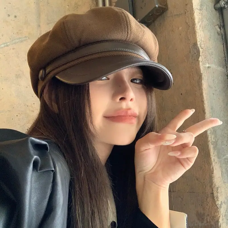 Women Face-Slimming Cloud Cap Autumn Winter Melard Outfit - Image 6