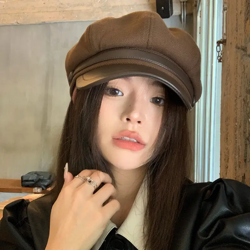 Women Face-Slimming Cloud Cap Autumn Winter Melard Outfit - Image 7