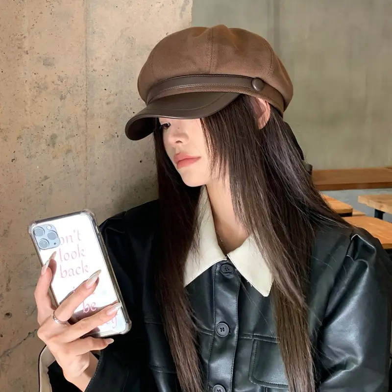 Women Face-Slimming Cloud Cap Autumn Winter Melard Outfit - Image 8