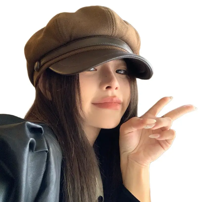 Women Face-Slimming Cloud Cap Autumn Winter Melard Outfit - Image 9