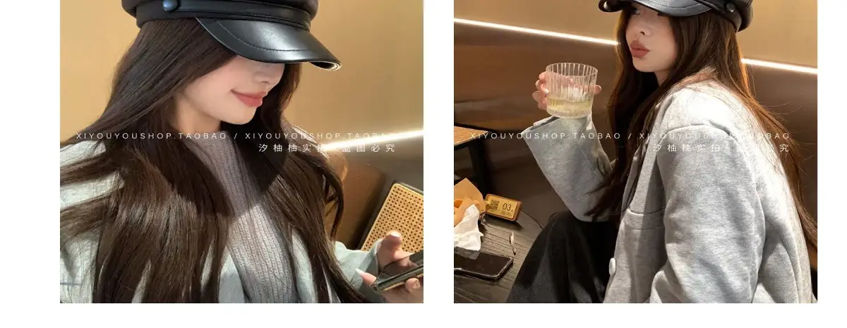 Women Face-Slimming Cloud Cap Autumn Winter Melard Outfit — feature 13