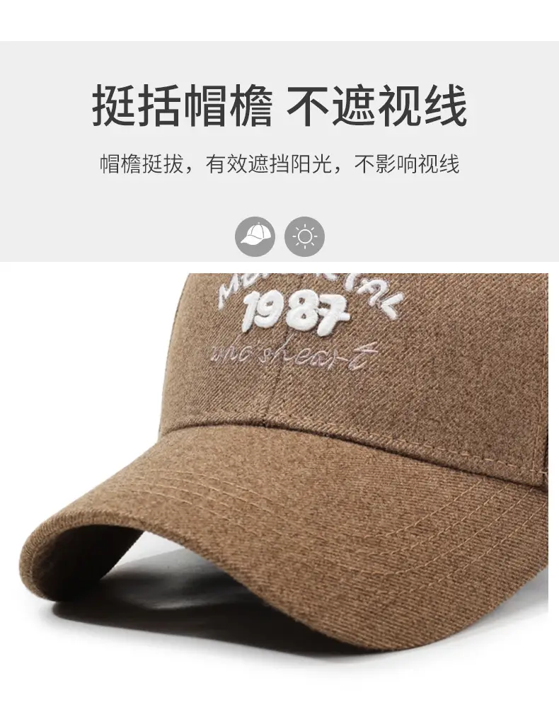 Vintage Washed Baseball Cap Brown 987 Embroidered — feature 2