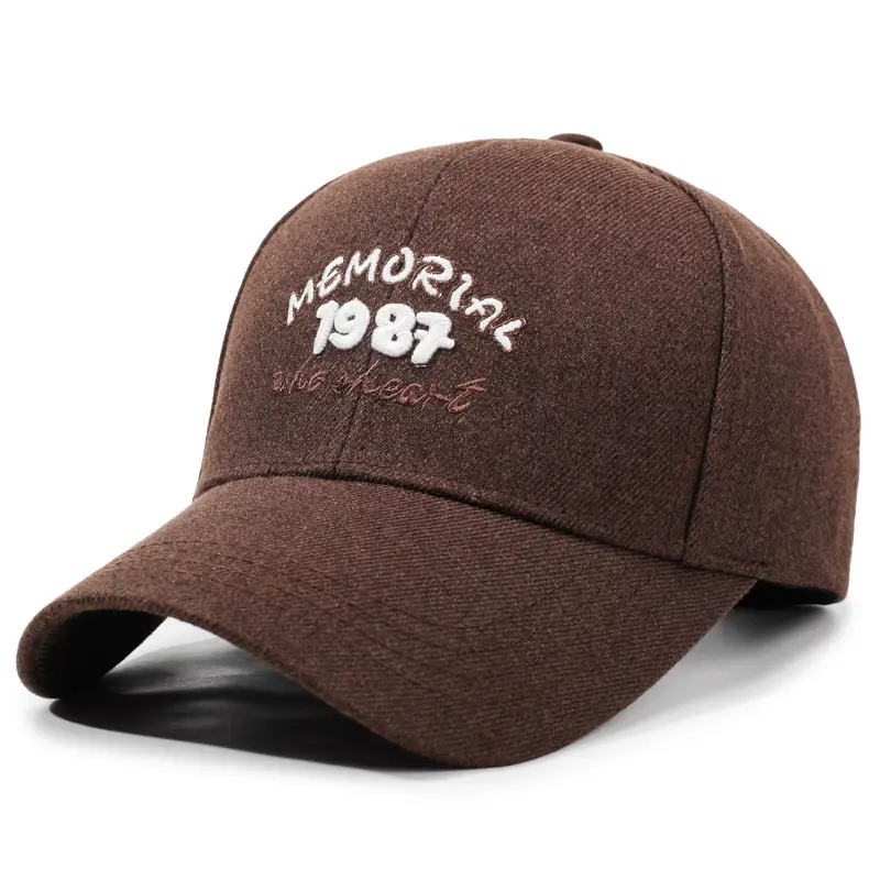 Vintage Washed Baseball Cap Brown 987 Embroidered