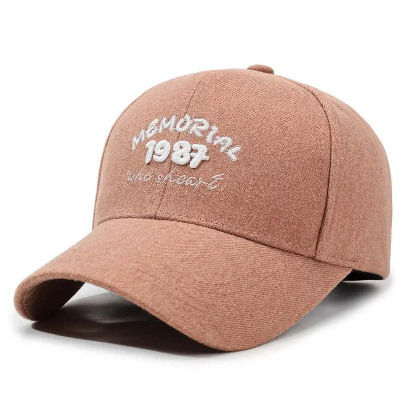 Vintage Washed Baseball Cap Brown 987 Embroidered