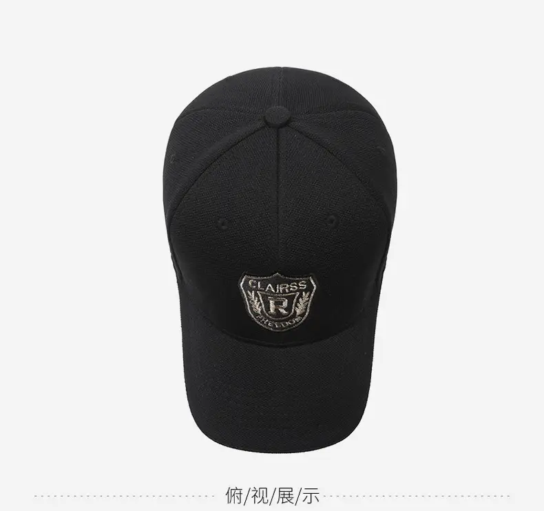 Black Baseball Cap with Silver Back for Men — feature 12