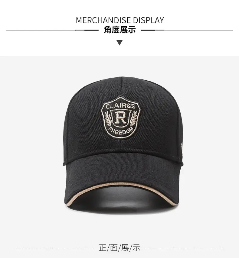 Black Baseball Cap with Silver Back for Men — feature 8