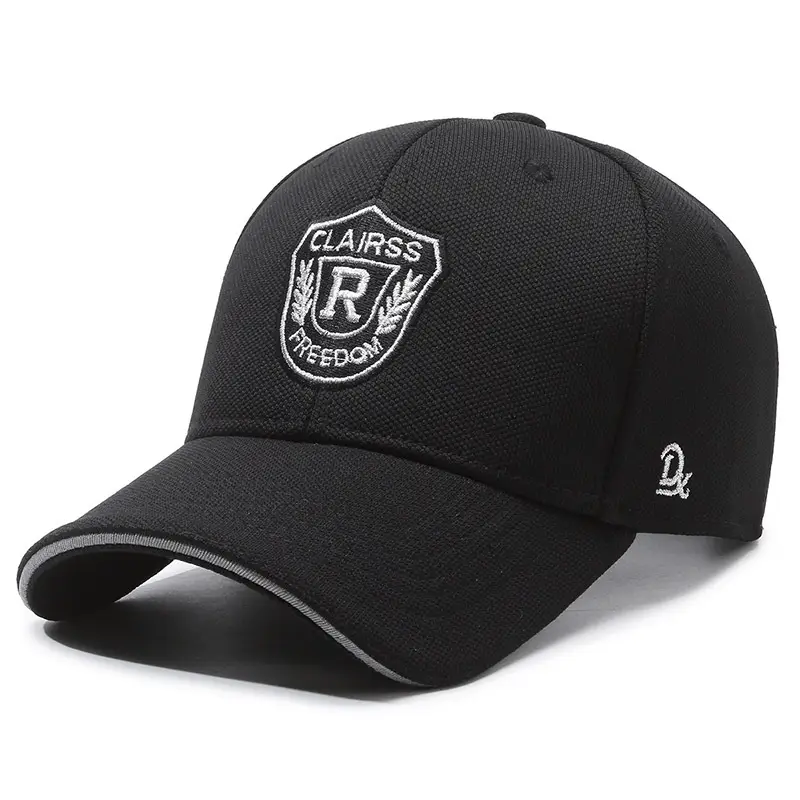 Black Baseball Cap with Silver Back for Men - Image 2