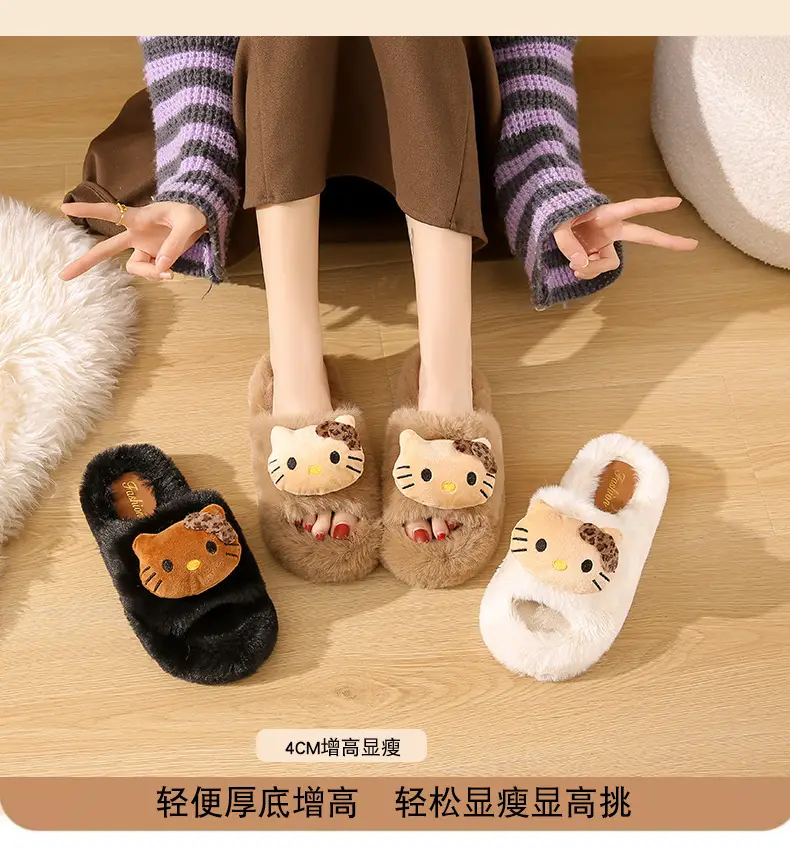 Cross-Border Furry Slippers for Women's Outer Wear 2025 New Autumn and Winter Comfortable and Versatile Non-Slip Fleece-Lined Birkenstock Cotton Slippers Wholesale — feature 1