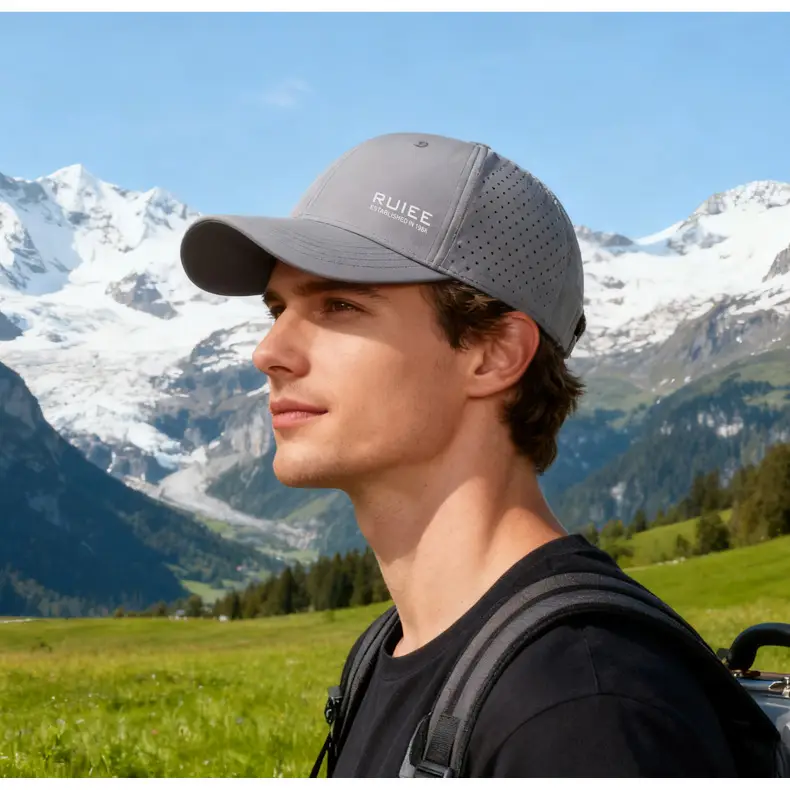 Men Outdoor Sun Hat with Face Cover, Gray Mesh, Quick-Drying — feature 15