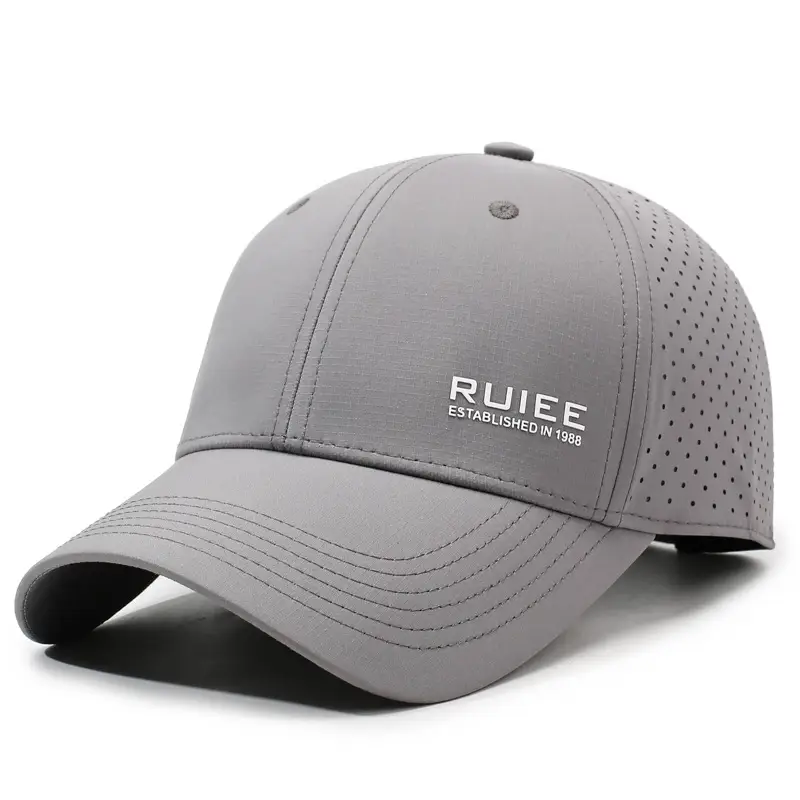 Men Outdoor Sun Hat with Face Cover, Gray Mesh, Quick-Drying - Image 3