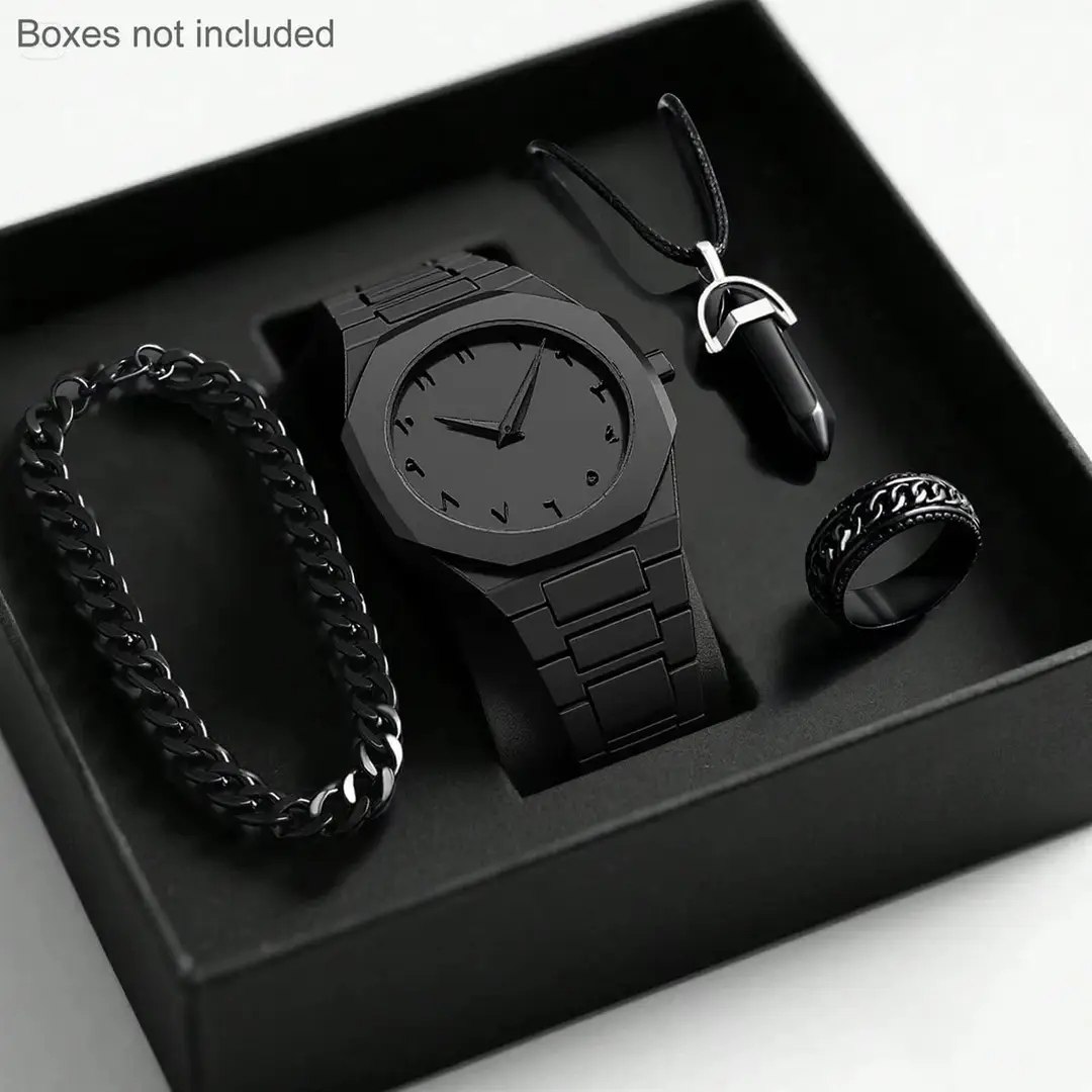 2025 Autumn New Men's Watch Light Luxury Niche High-End Simple Fashion Quartz Wristwatch Black Large Dial