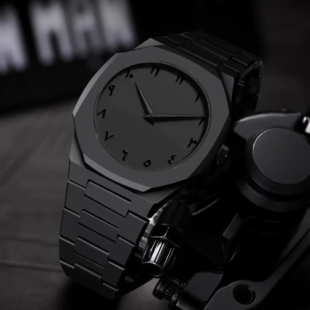 2025 Autumn New Men's Watch Light Luxury Niche High-End Simple Fashion Quartz Wristwatch Black Large Dial