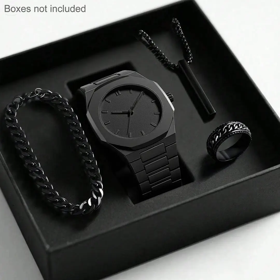 2025 Autumn New Men's Watch Light Luxury Niche High-End Simple Fashion Quartz Wristwatch Black Large Dial — feature 2
