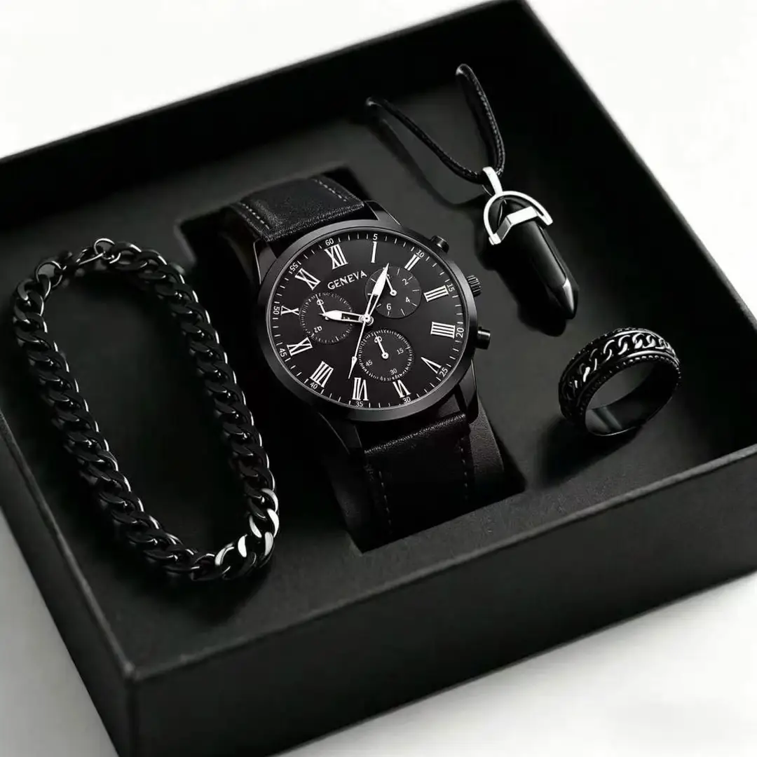 2025 Autumn New Men's Watch Light Luxury Niche High-End Simple Fashion Quartz Wristwatch Black Large Dial