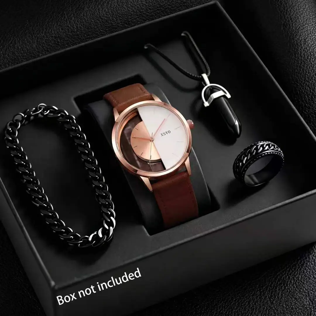 2025 Autumn New Men's Watch Light Luxury Niche High-End Simple Fashion Quartz Wristwatch Black Large Dial