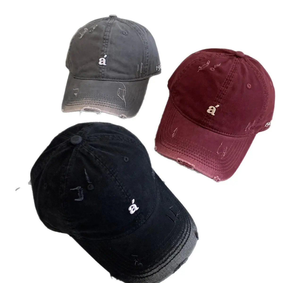 American Retro Letter Embroidery Distressed Baseball Cap for Women 2025 - Image 8