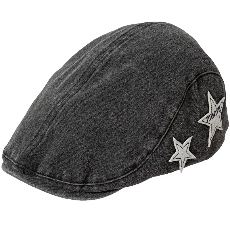 Women's Autumn Distressed Duck Cap with Star Design - Image 8