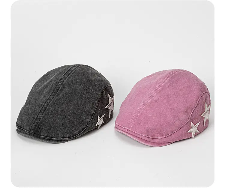Women's Autumn Distressed Duck Cap with Star Design — feature 16