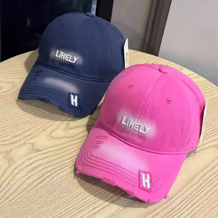 American Retro Distressed Hats for Men Women Light Grey H - Image 11