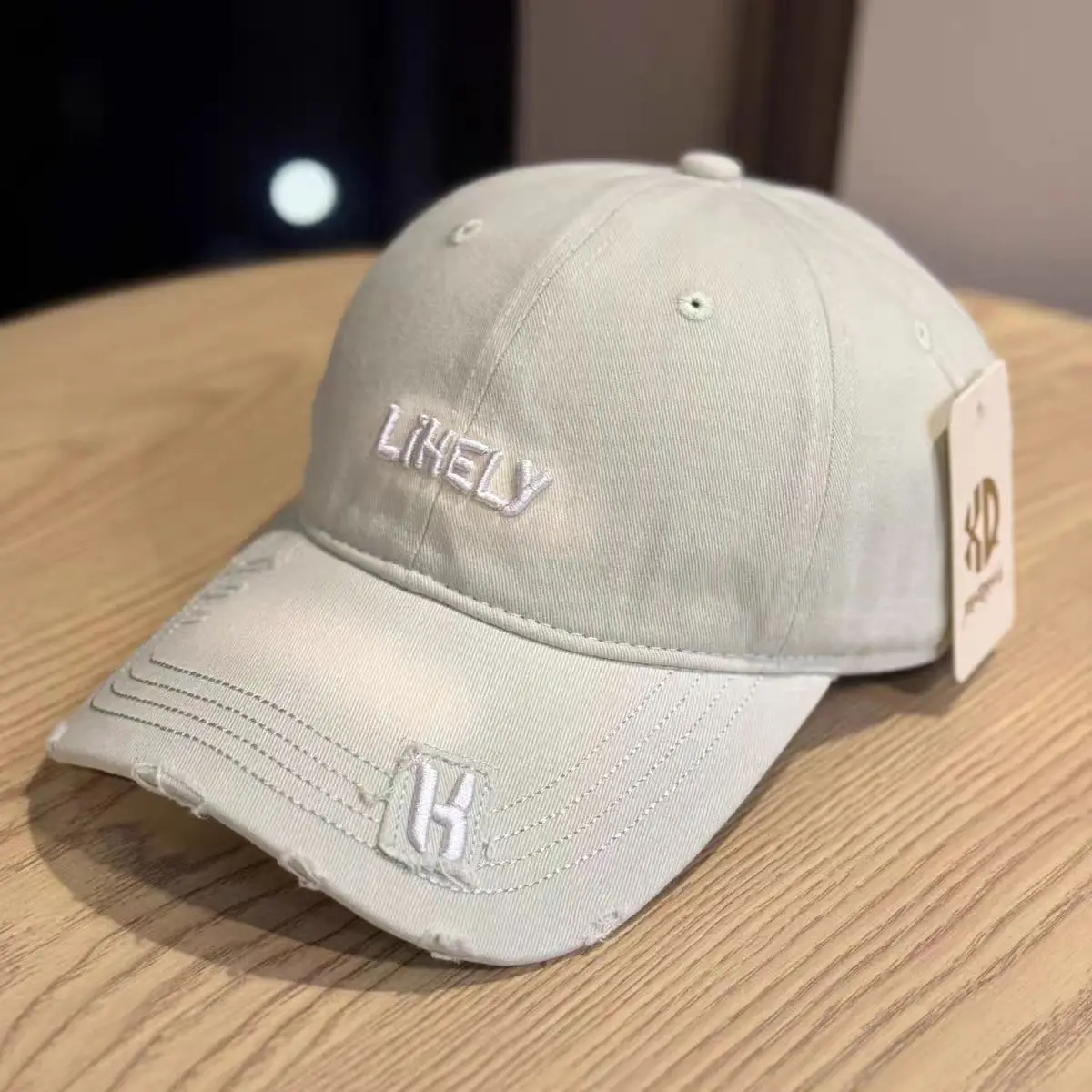 American Retro Distressed Hats for Men Women Light Grey H — feature 7