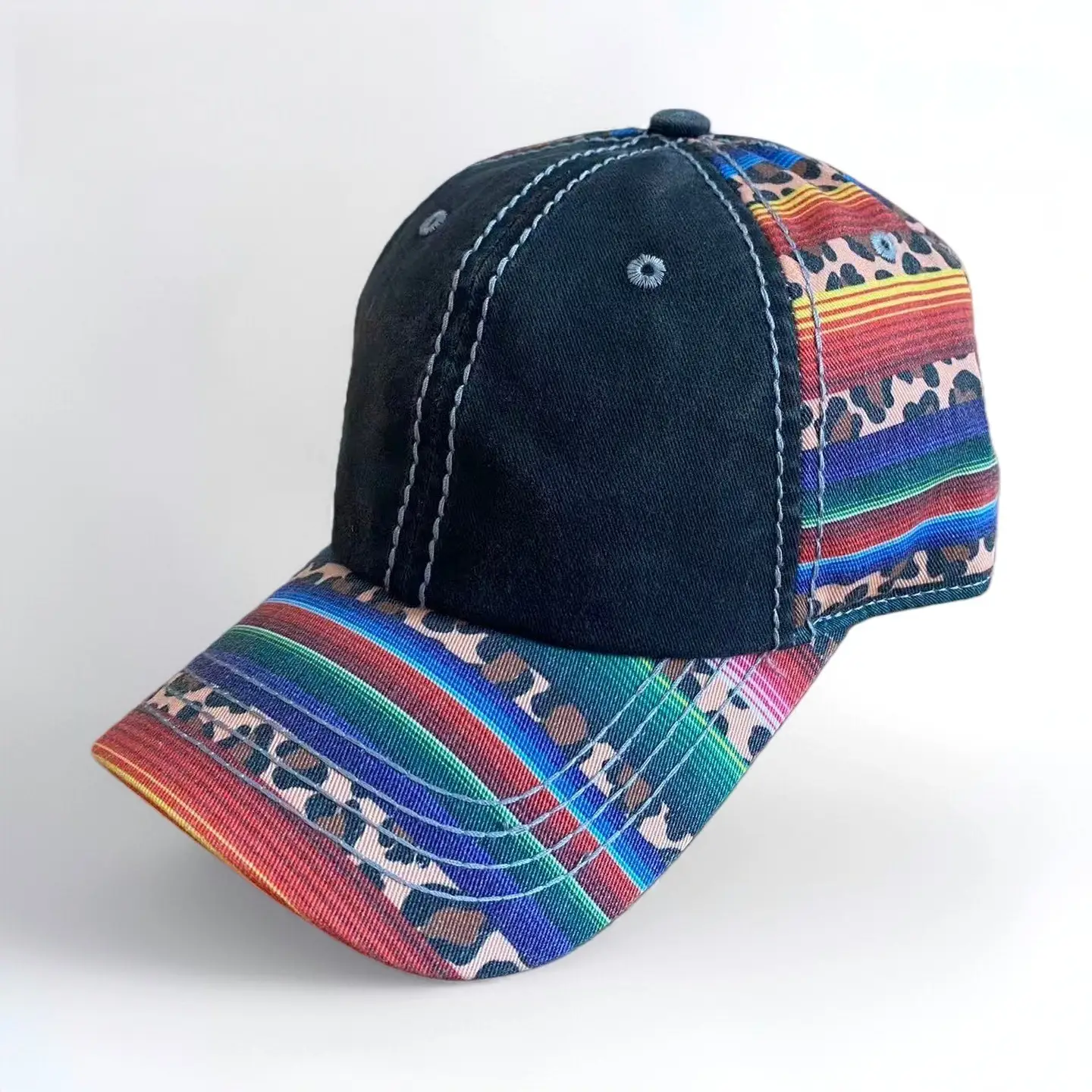 Cross-Border Denim Distressed Washed Personalized Printed Baseball Cap Autumn Winter Amazon Dad Hat Wholesale Soft Top Peaked Cap — feature 8