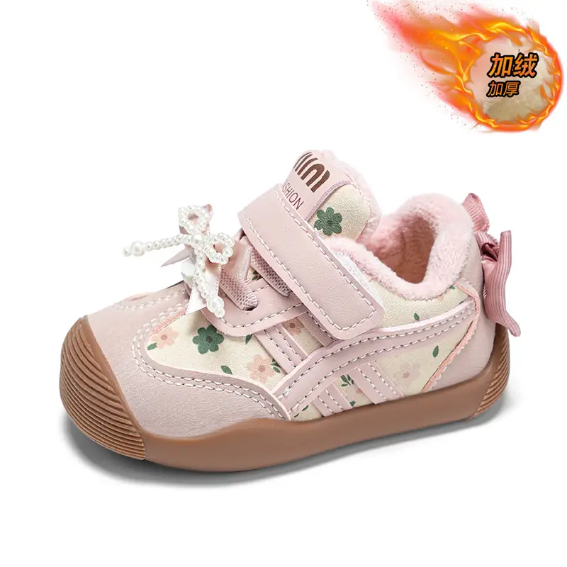 Winter Bow Baby Shoes for Girls 0-3Yr Warm Cotton