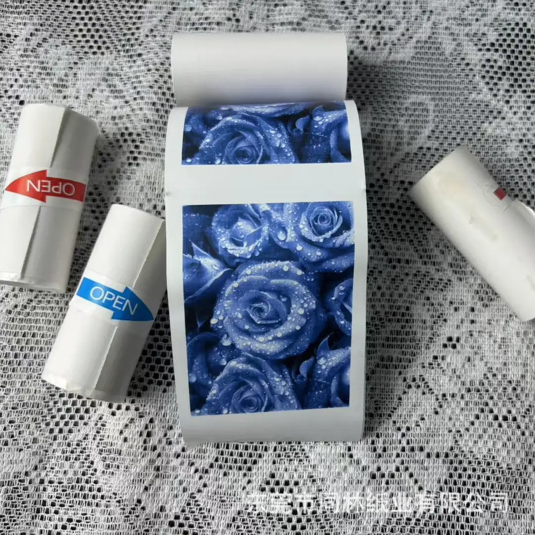 Children's Camera Instant Color Photo Paper Thermal Printing Paper 57*30 Meow Meow Error Correction Machine Color Adhesive Paper