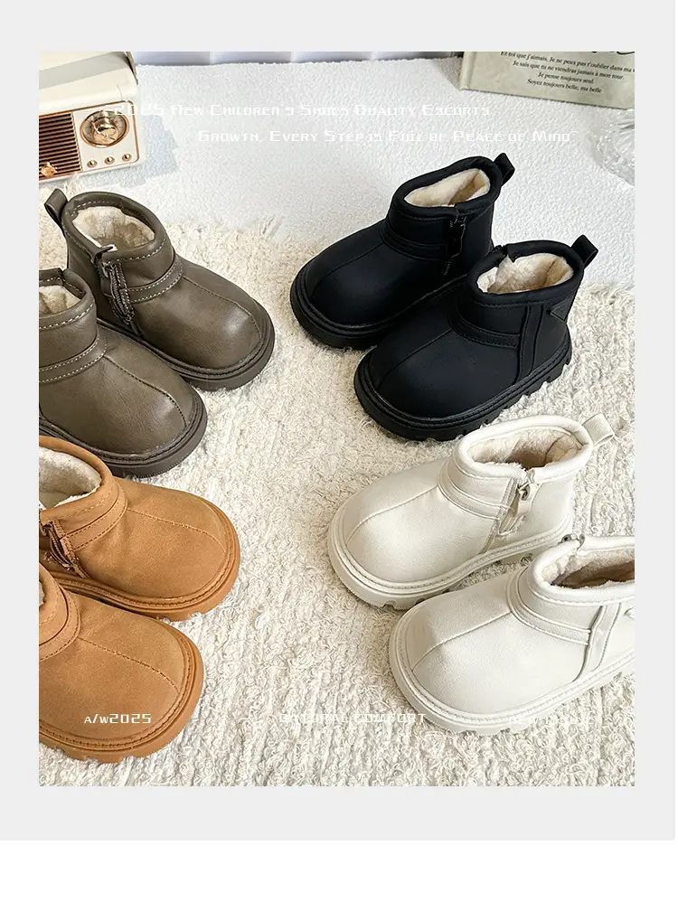 Black Wool-Insulated Toddler Boots for Winter — feature 1