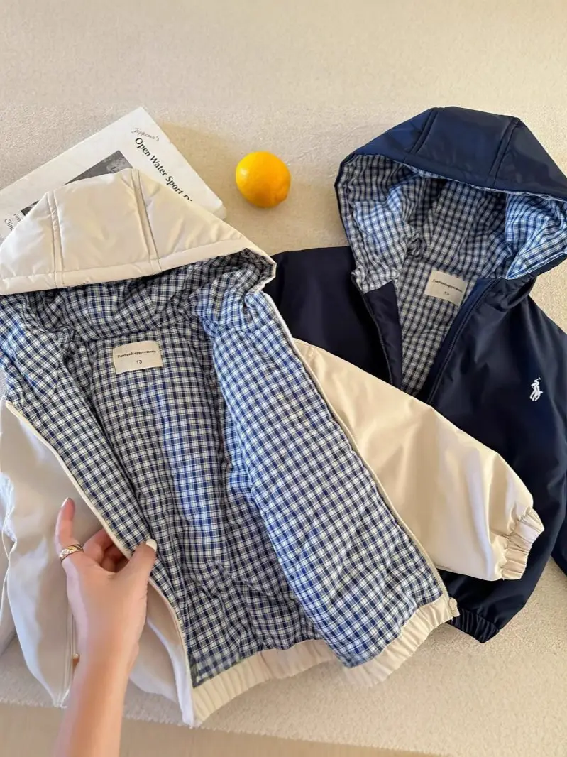 Children's Hooded Jacket for Boys, Quilted Winter New Style, Solid Color Coat, Warm Baby Cotton Clothing, Stylish for Girls