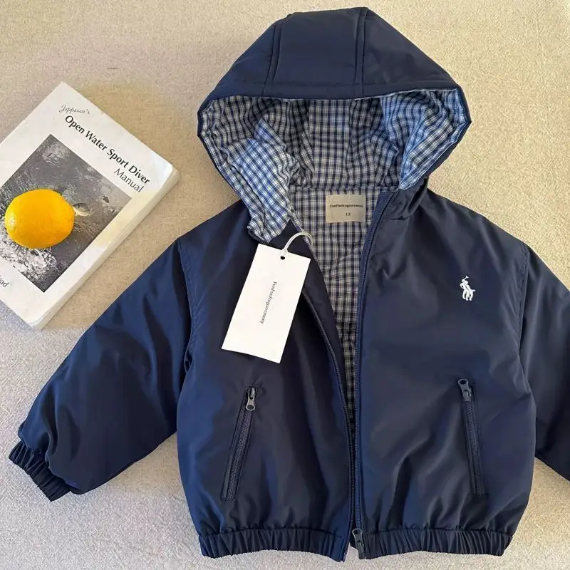 Children's Hooded Jacket for Boys, Quilted Winter New Style, Solid Color Coat, Warm Baby Cotton Clothing, Stylish for Girls — feature 11