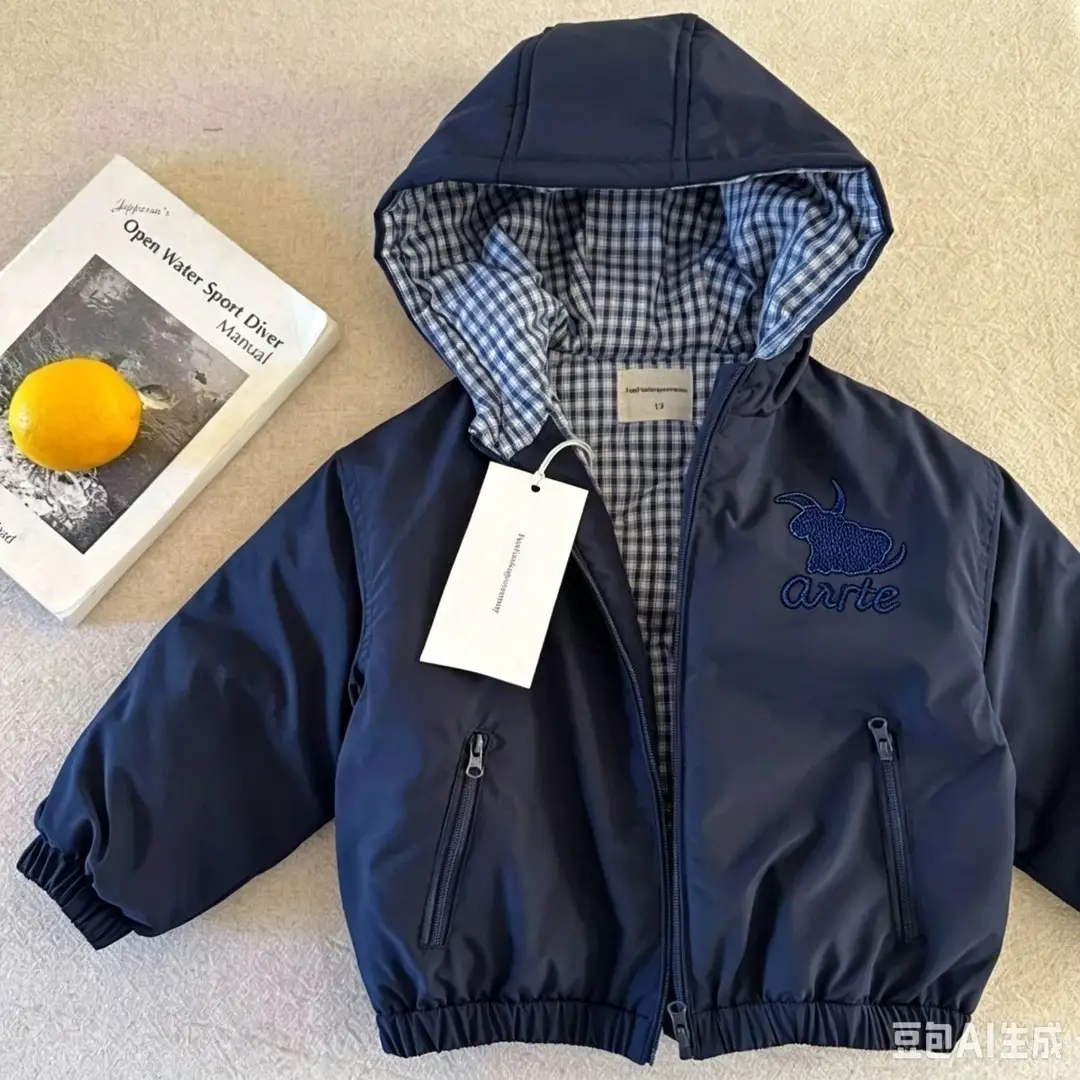 Children's Hooded Jacket for Boys, Quilted Winter New Style, Solid Color Coat, Warm Baby Cotton Clothing, Stylish for Girls — feature 17