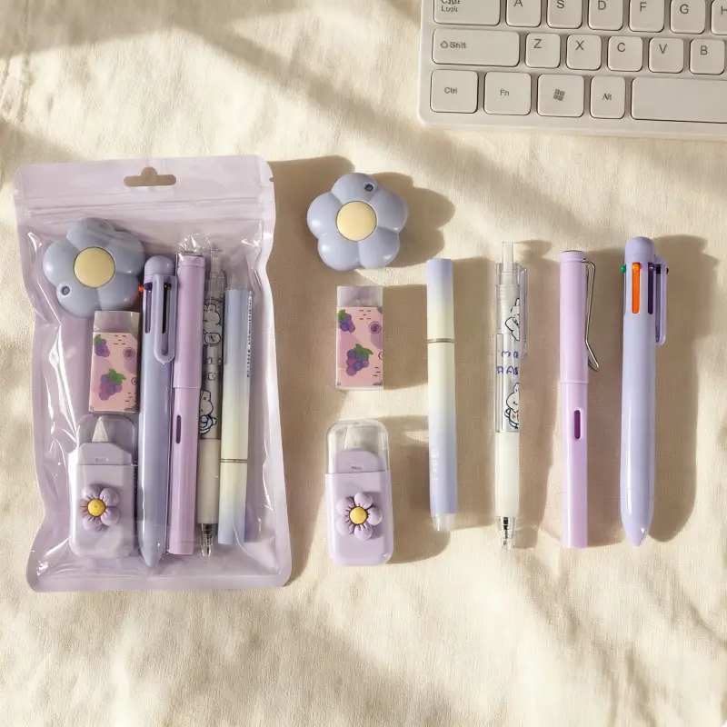 Stationery Set Creative Cute High-Looking Ins Style Student Class Reward Stationery 9-Piece Set Wholesale Souvenir
