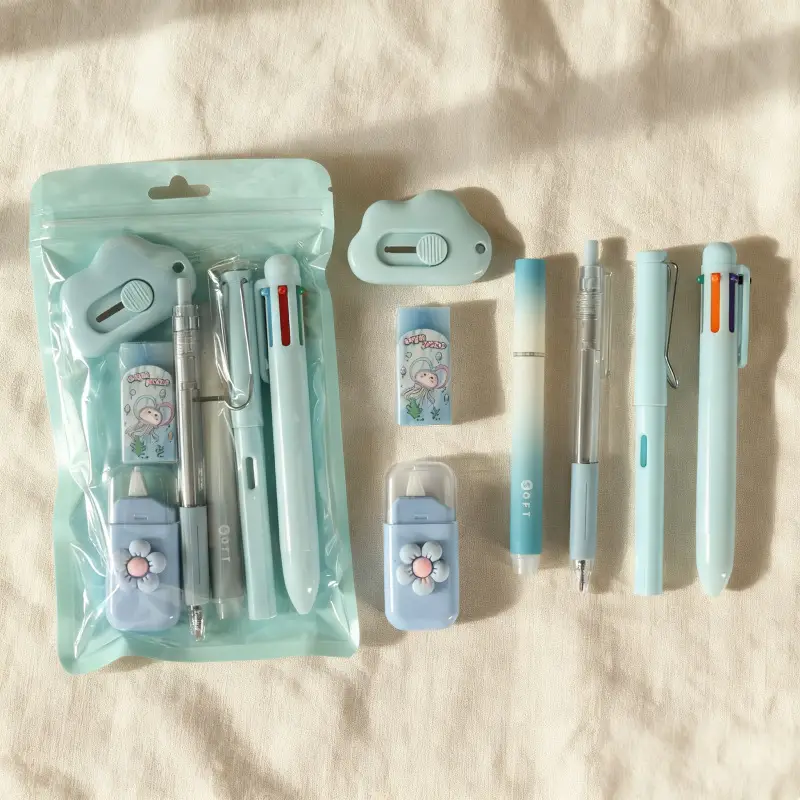 Stationery Set Creative Cute High-Looking Ins Style Student Class Reward Stationery 9-Piece Set Wholesale Souvenir