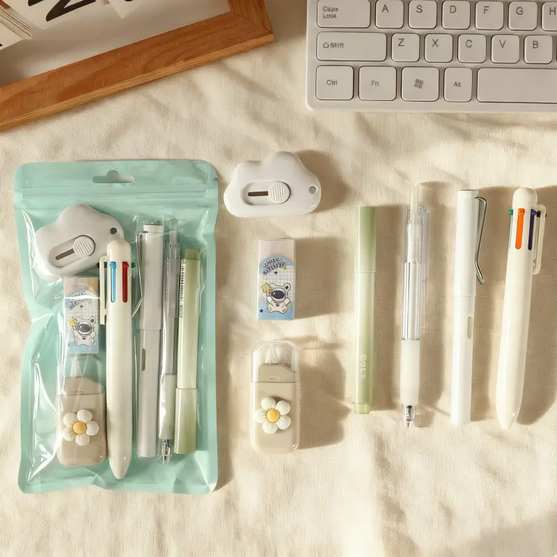 Stationery Set Creative Cute High-Looking Ins Style Student Class Reward Stationery 9-Piece Set Wholesale Souvenir