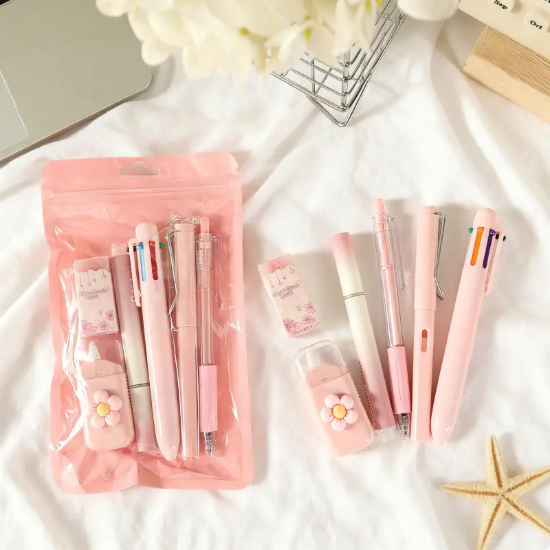 Stationery Set Creative Cute High-Looking Ins Style Student Class Reward Stationery 9-Piece Set Wholesale Souvenir