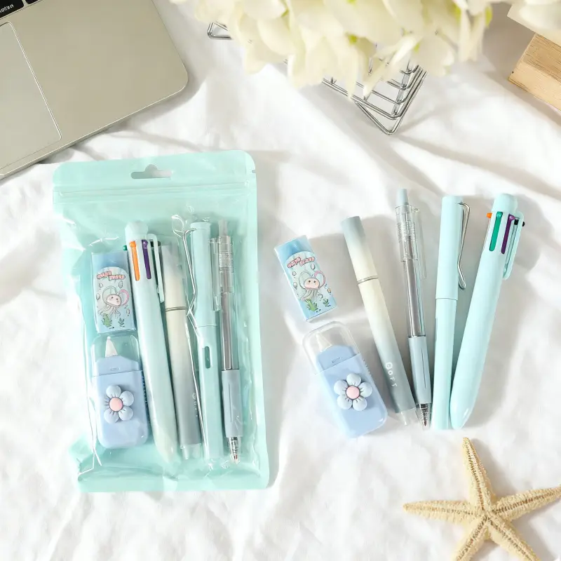 Stationery Set Creative Cute High-Looking Ins Style Student Class Reward Stationery 9-Piece Set Wholesale Souvenir