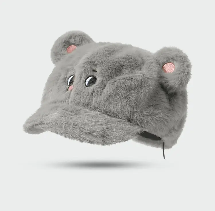 Plush Cartoon Mouse Ears Duck Cap Winter Warm Wide Brim Face-Showing Korean Version — feature 10