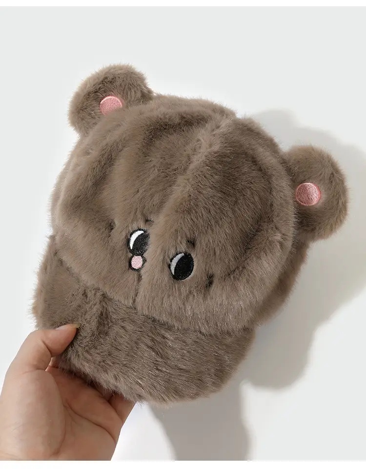 Plush Cartoon Mouse Ears Duck Cap Winter Warm Wide Brim Face-Showing Korean Version — feature 7