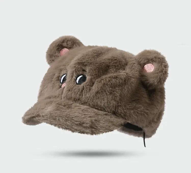 Plush Cartoon Mouse Ears Duck Cap Winter Warm Wide Brim Face-Showing Korean Version — feature 9
