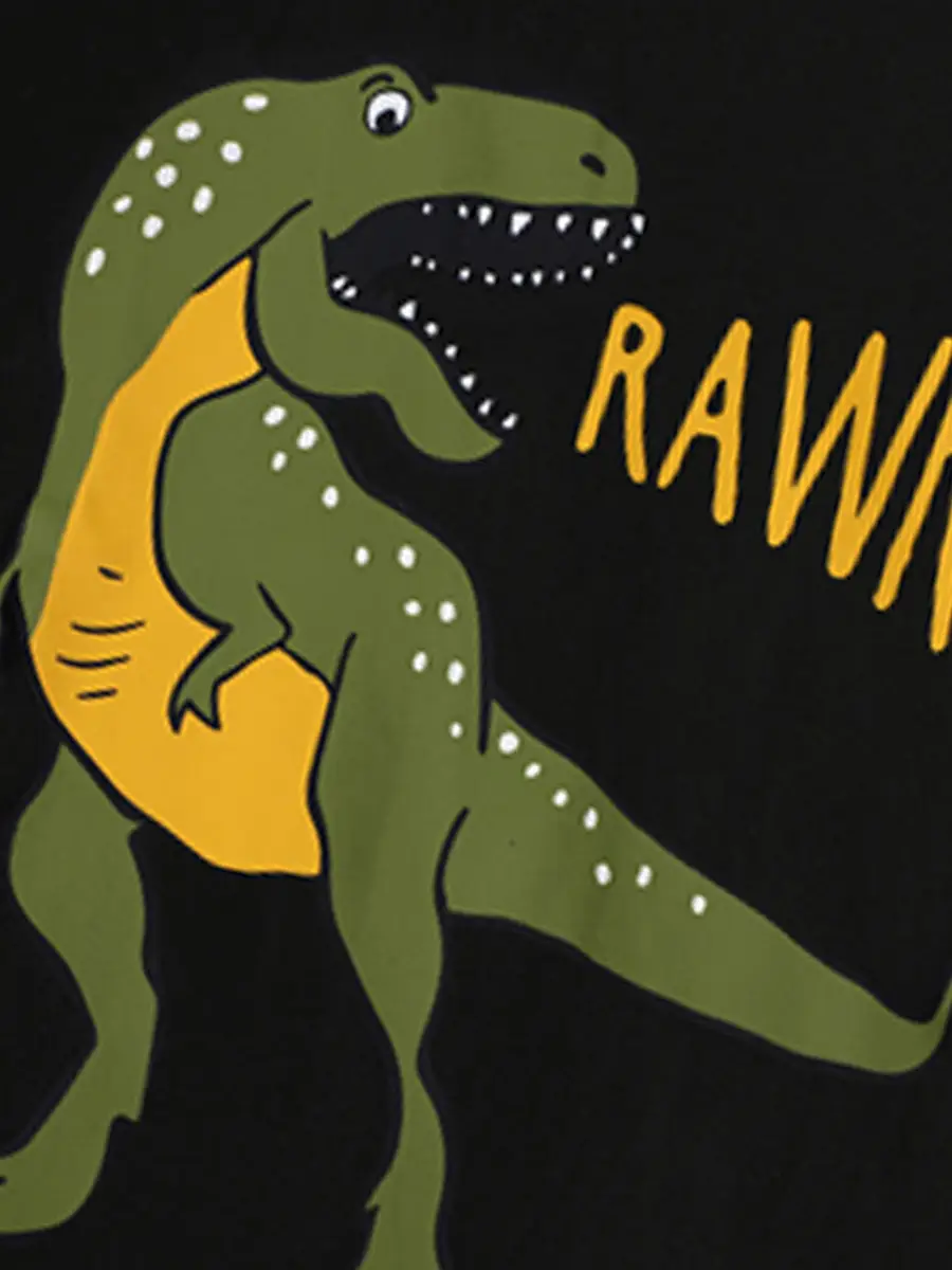Kids Raw Raptor Long Sleeve T-Shirt Black - Image 4