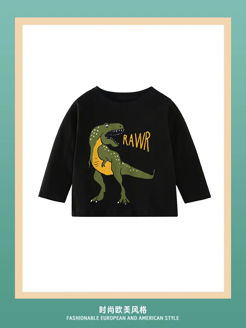 Kids Raw Raptor Long Sleeve T-Shirt Black — feature 2