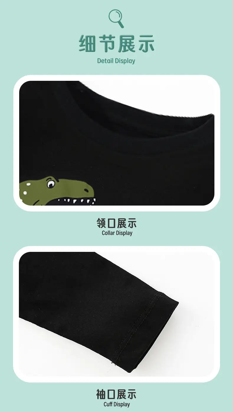 Kids Raw Raptor Long Sleeve T-Shirt Black — feature 7