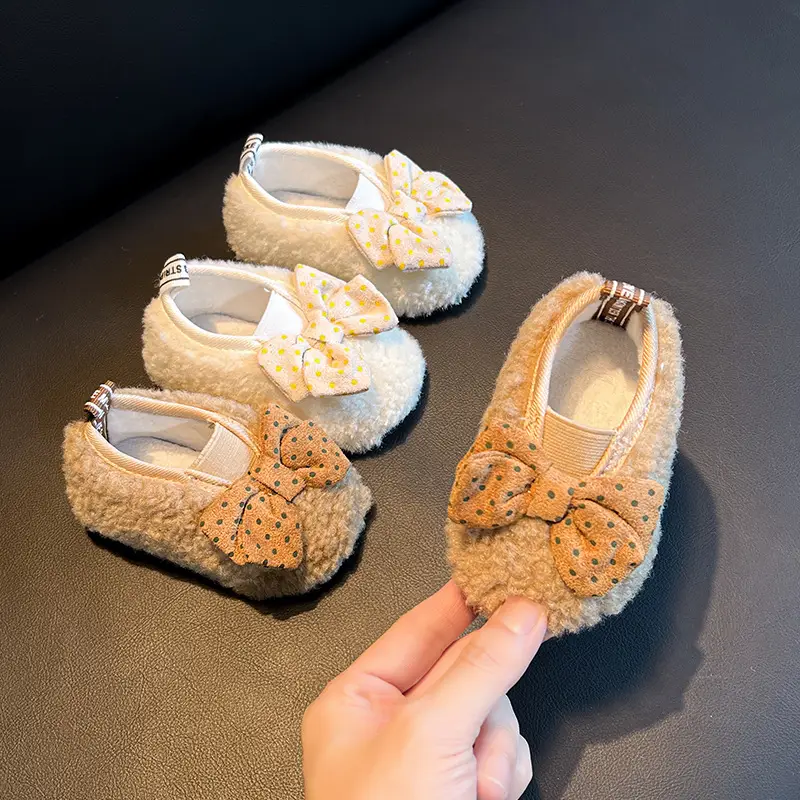 Baby Furry Bow Shoes for Girls 1-3Yr Fleece Lined — feature 2