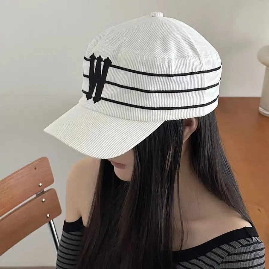 Black Korean Letter Embroidered Cap for Women - Image 4