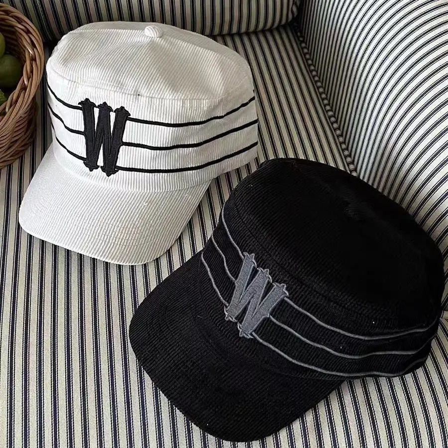Black Korean Letter Embroidered Cap for Women - Image 6