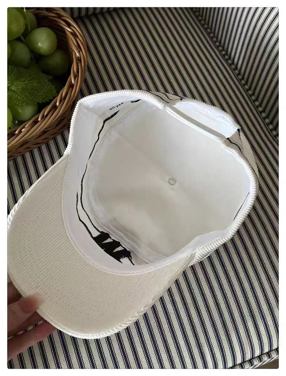 Black Korean Letter Embroidered Cap for Women — feature 17